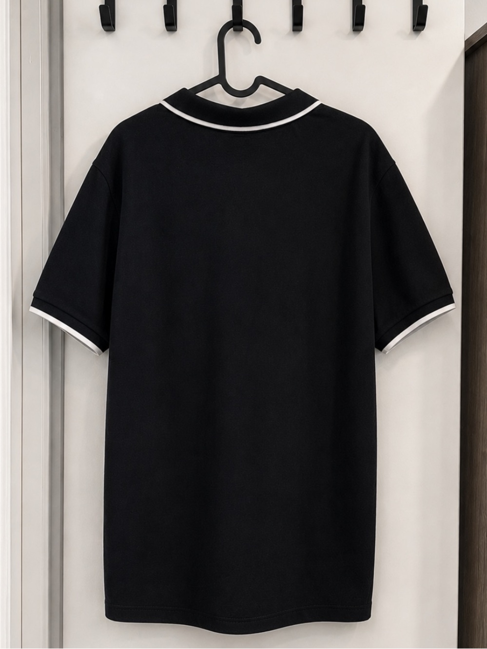 Kenzo Black Polo with White Contrast Trim and Embroidered Logo - Picture 2 of 3